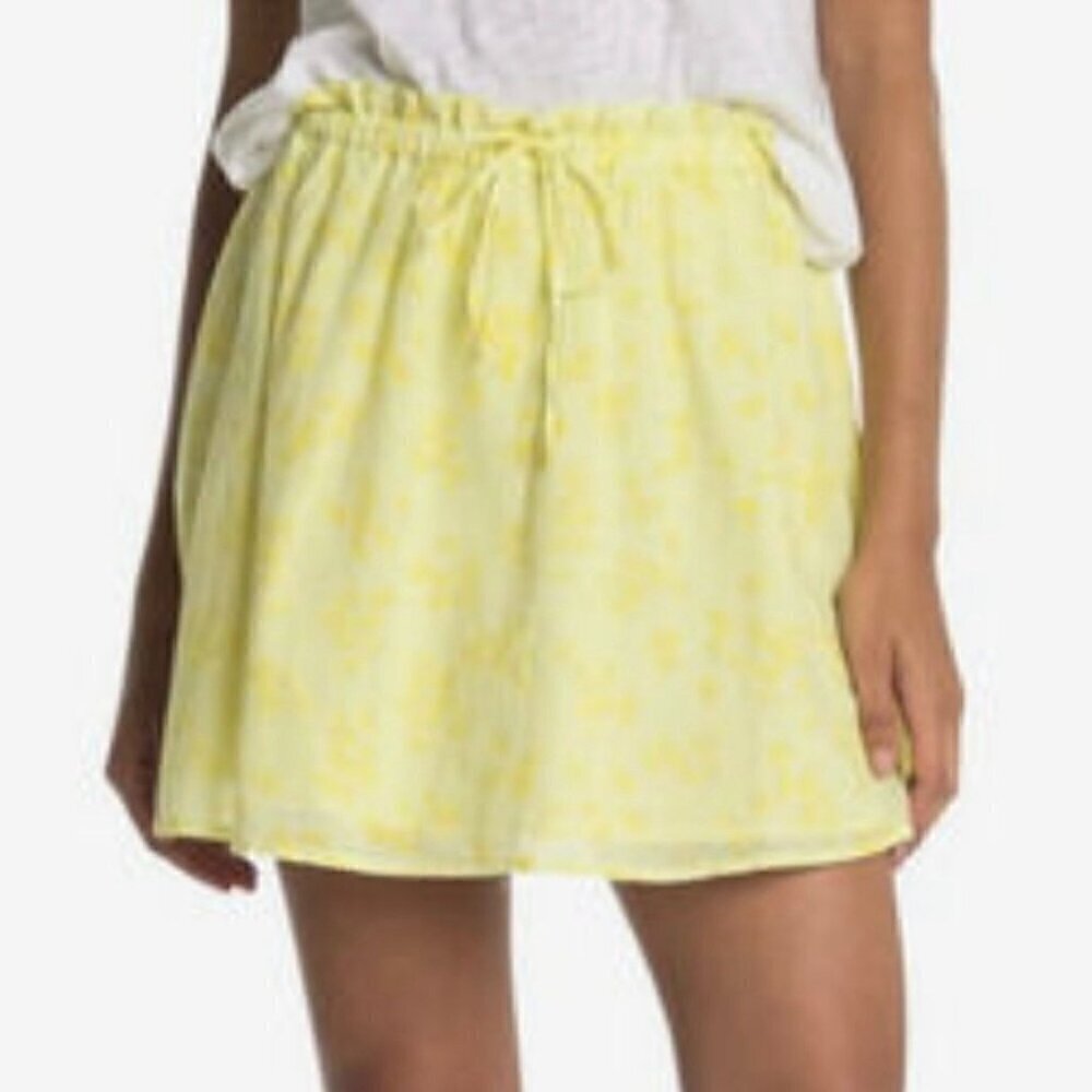 NWT Abound Gauzy Green-Yellow Moxie Floral Drawstring Skirt - S